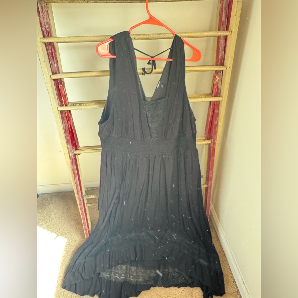 Torrid Black Sleeveless Dress With Lace Accent